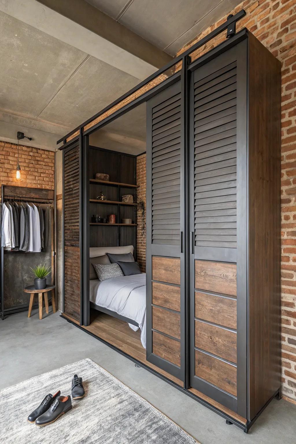 Sliding shutters: where air meets beauty.