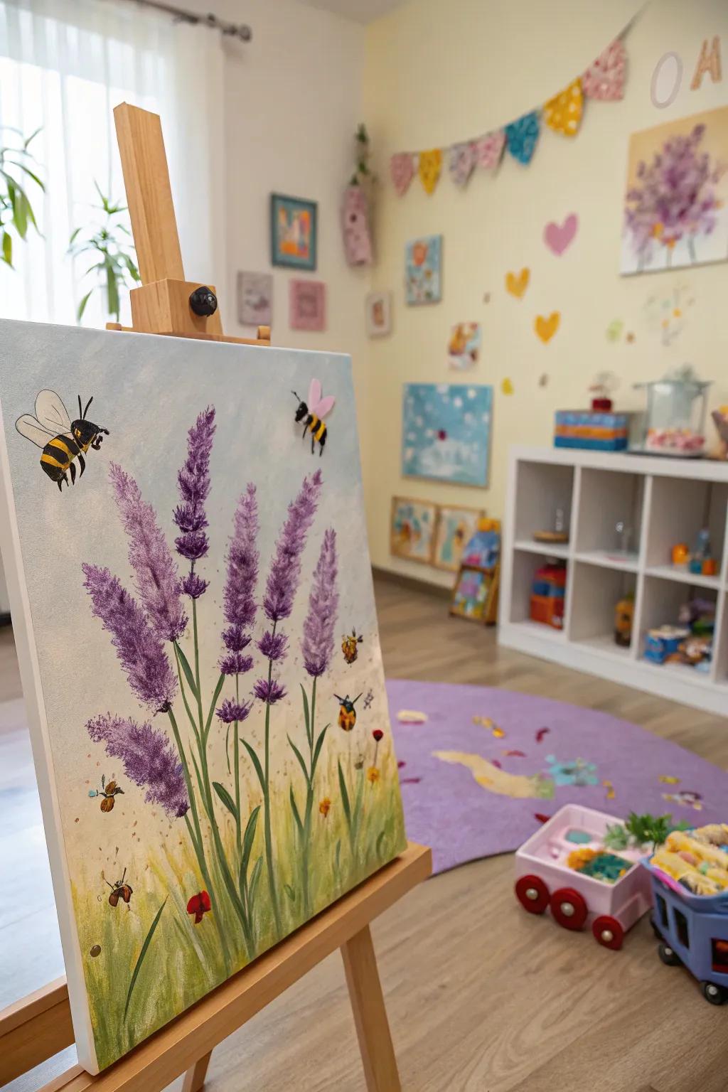 Florals accompanied by buzzing bees, conveying a dynamic signature to any setting.