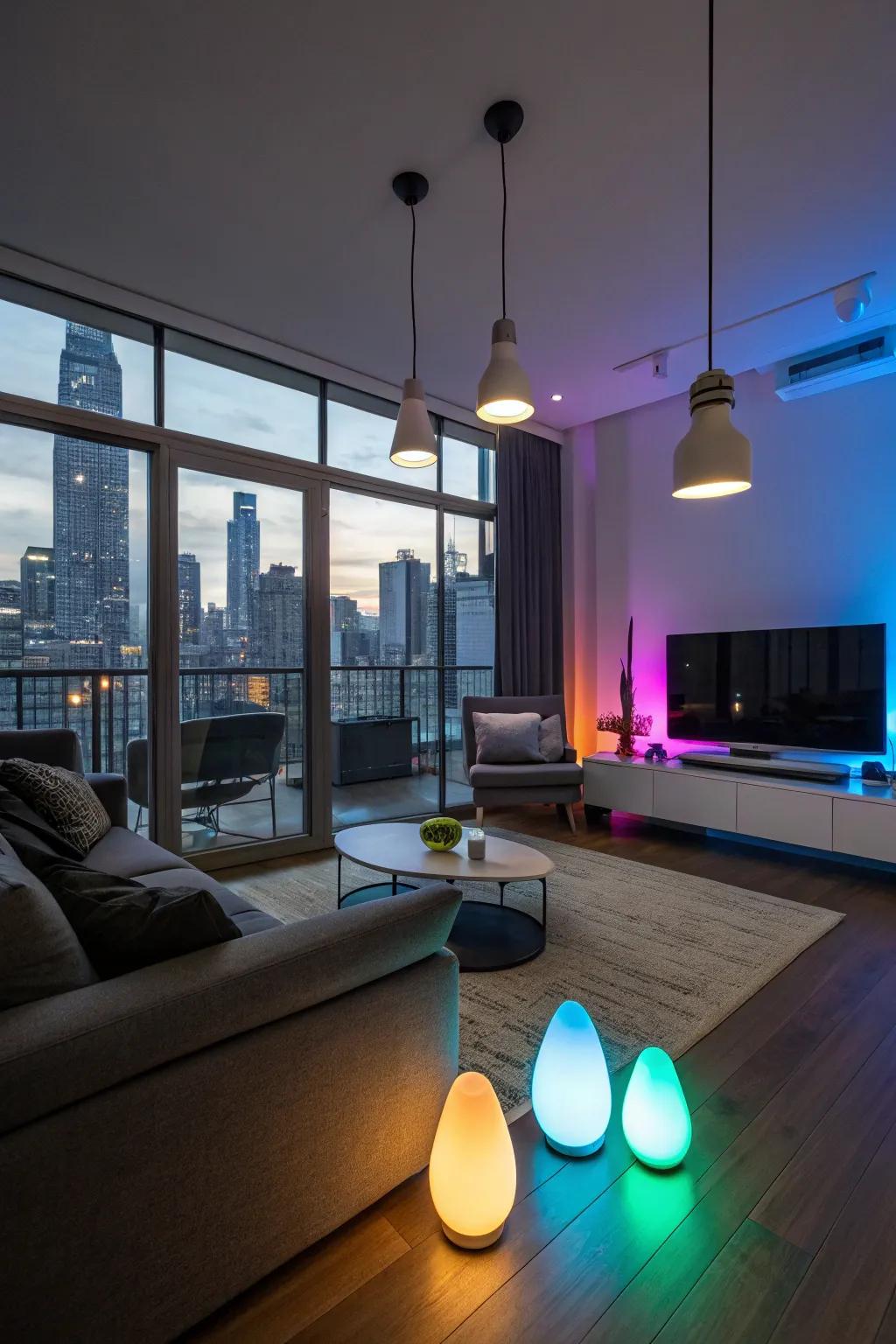 Intelligent bulbs provide adaptable lighting, adapting to your mood and needs.