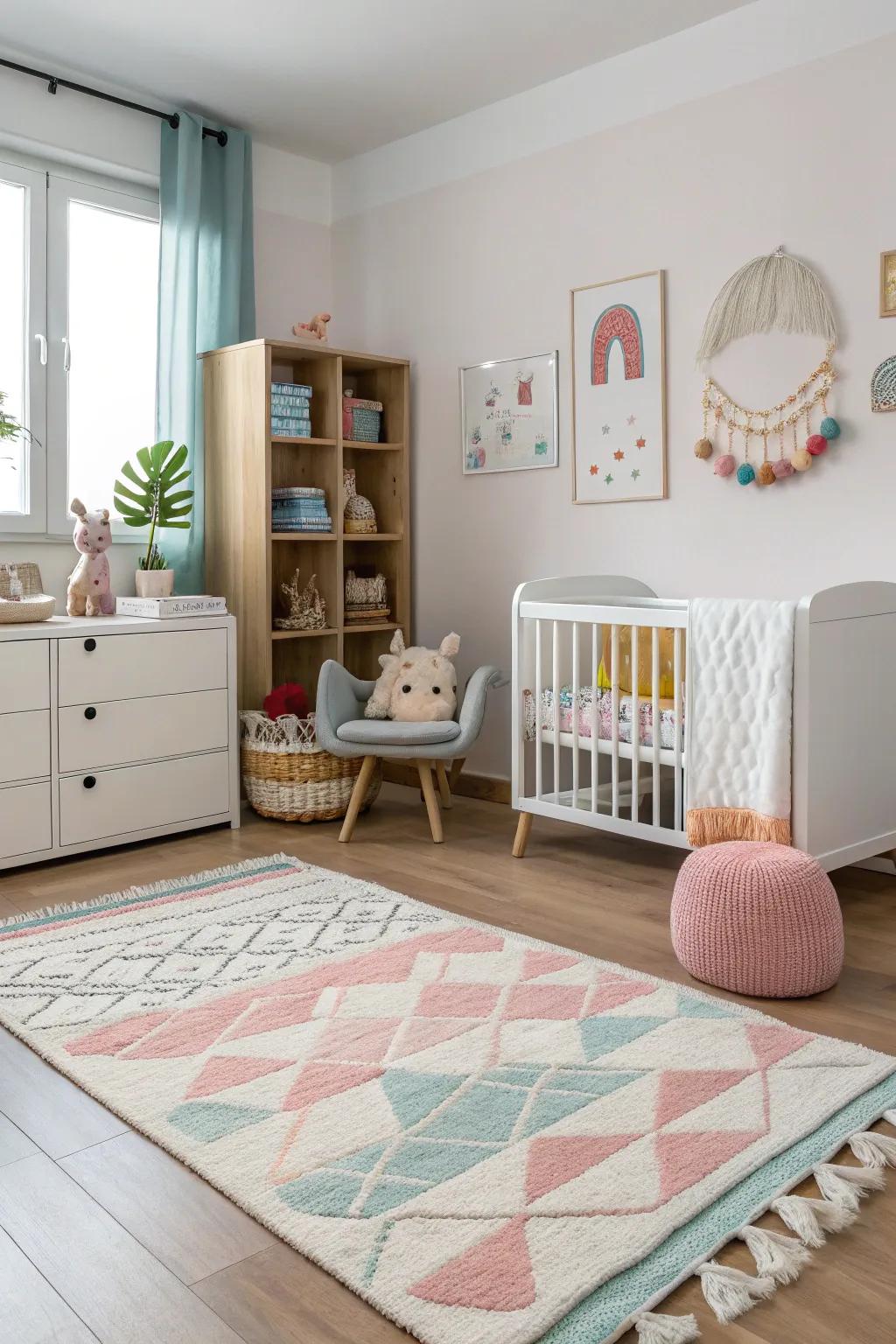 Washable rugs are a boon for busy parents.