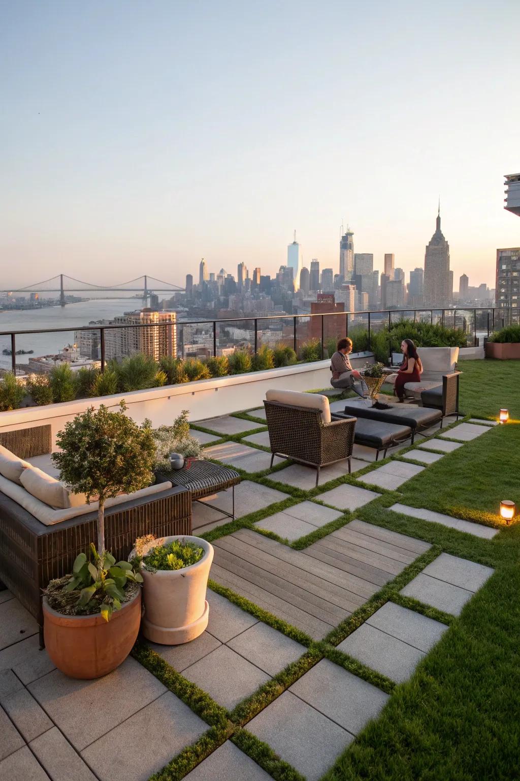 Skyline verdure offers an urban escape.