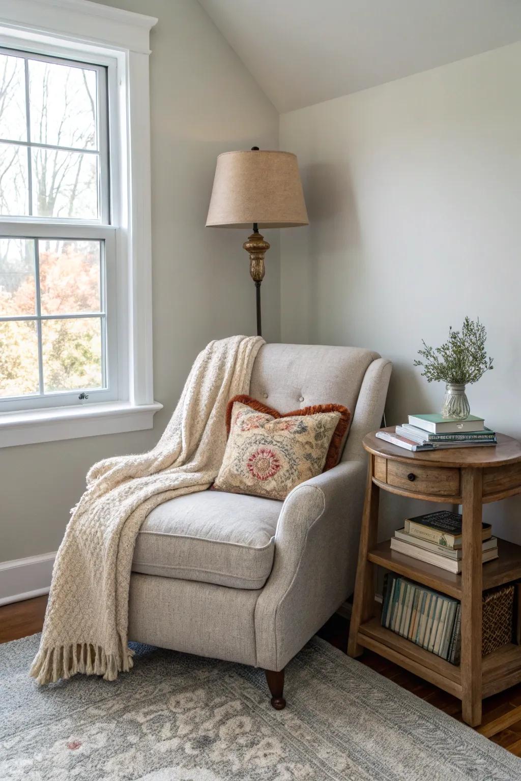 Create a personal retreat with a cozy seating area.