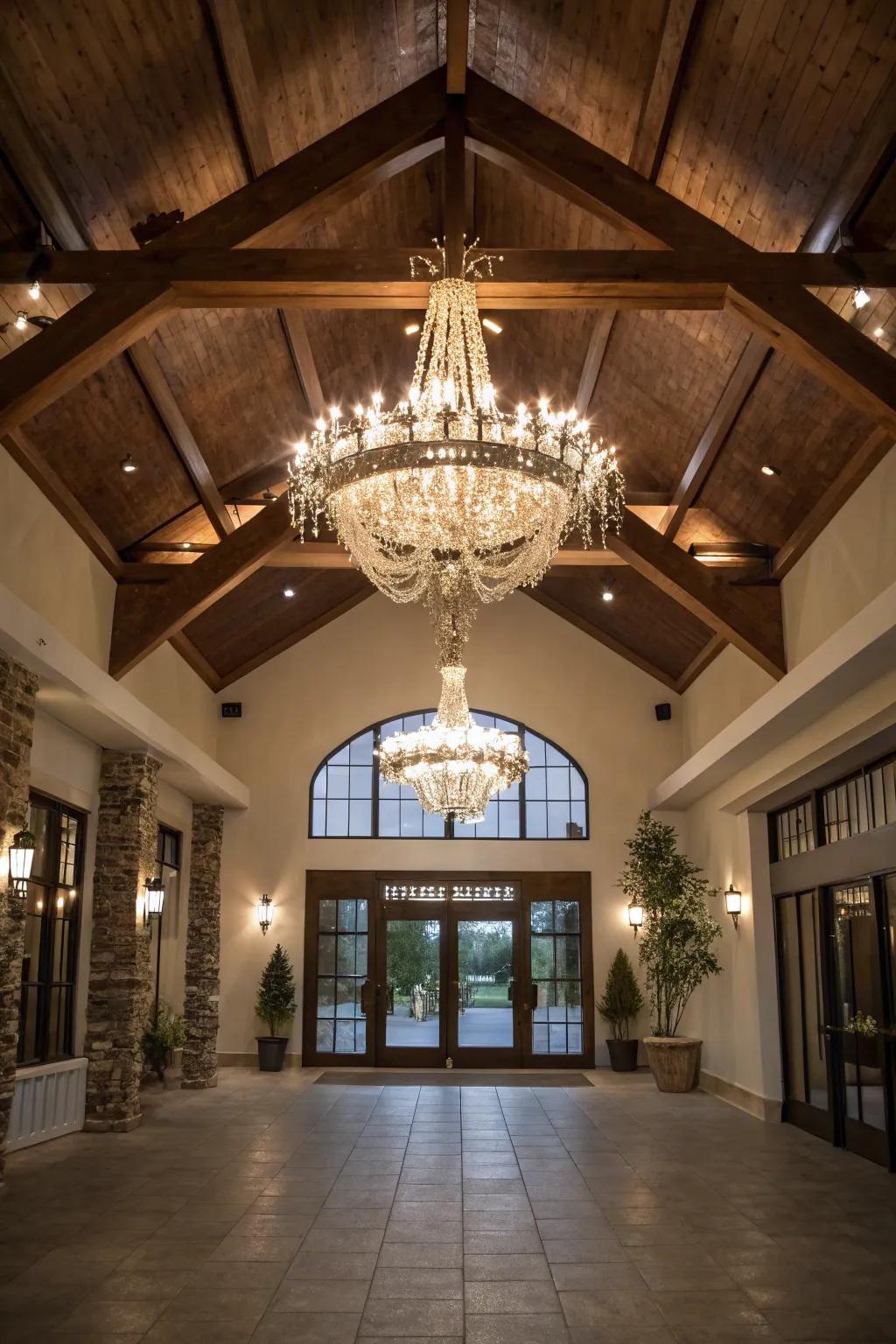 Make a statement with an artistic chandelier.