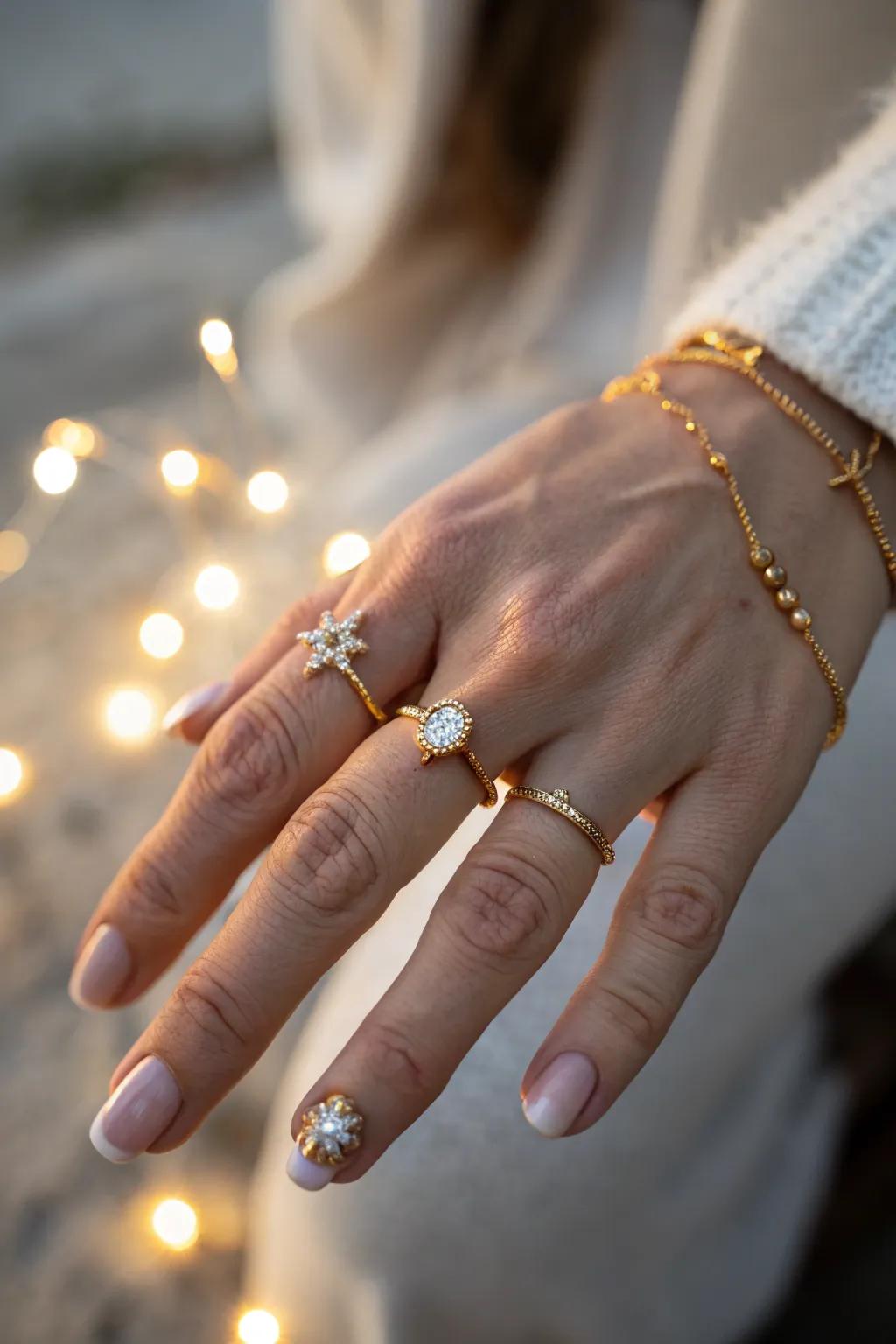 Charming Rings Worn Above the Knuckle
