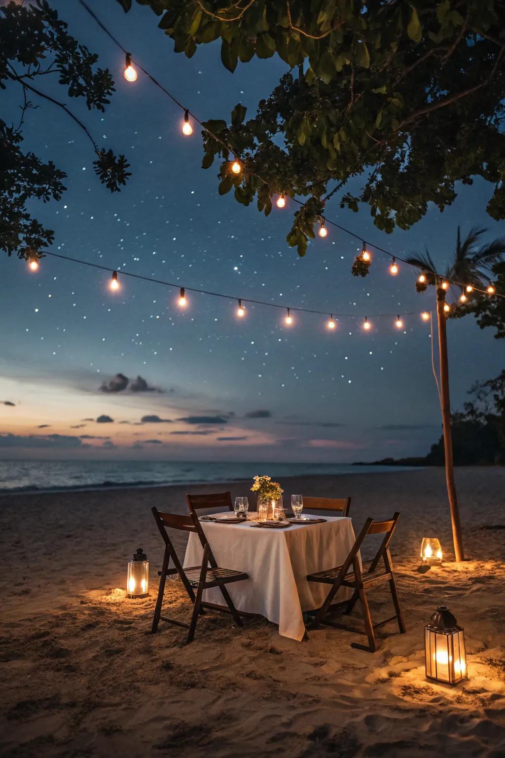 Experience dining like never before on a sandy surface.