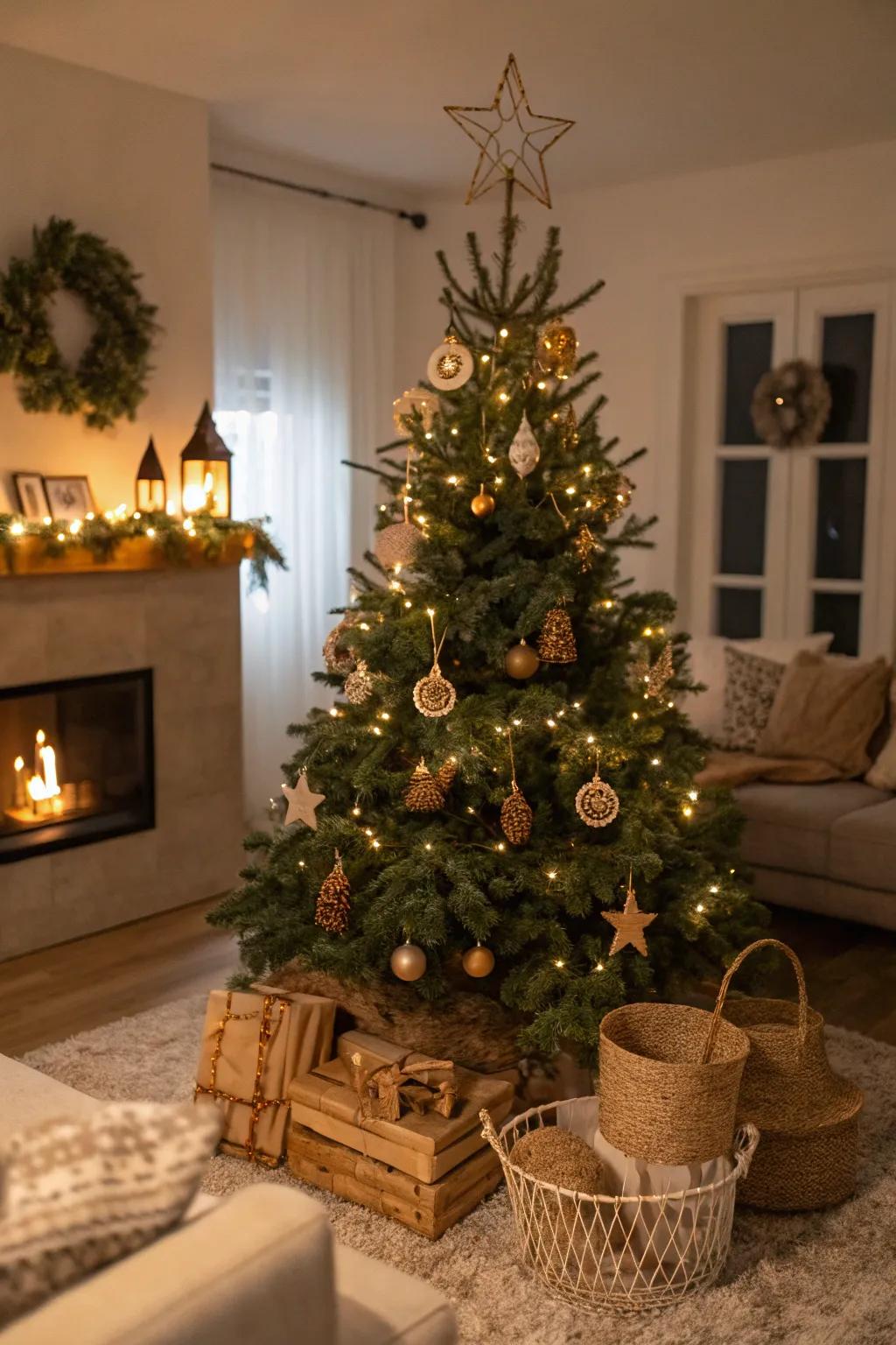 Rustic refinement articulated through timber adornments.