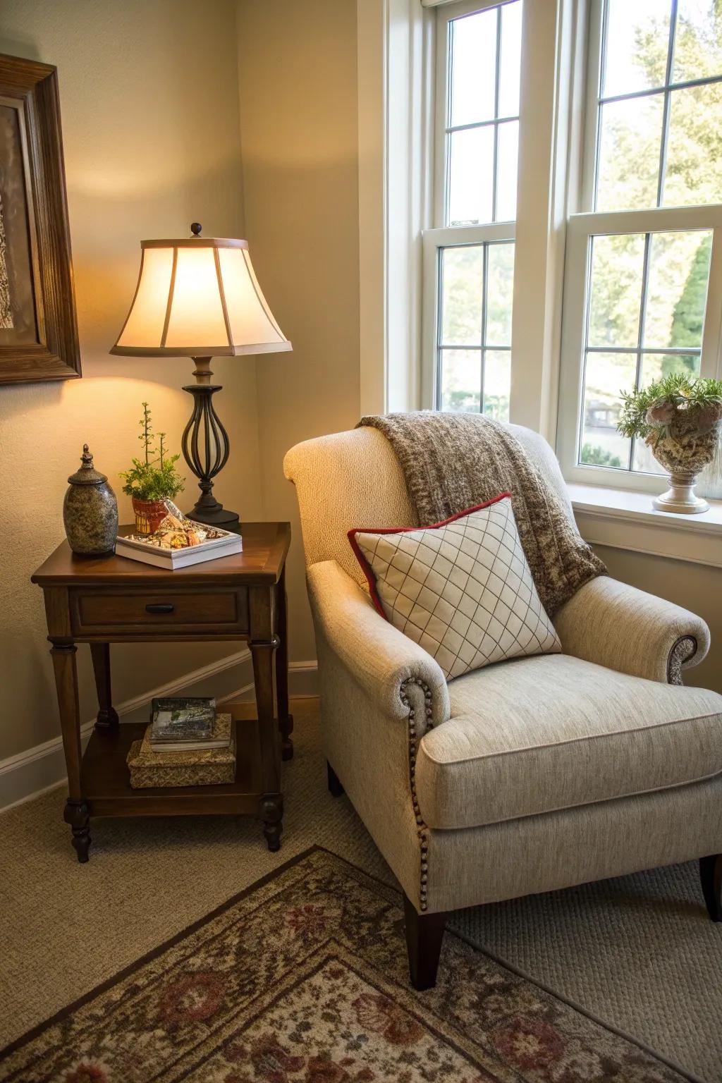 A cozy nook adds function and charm to any room.