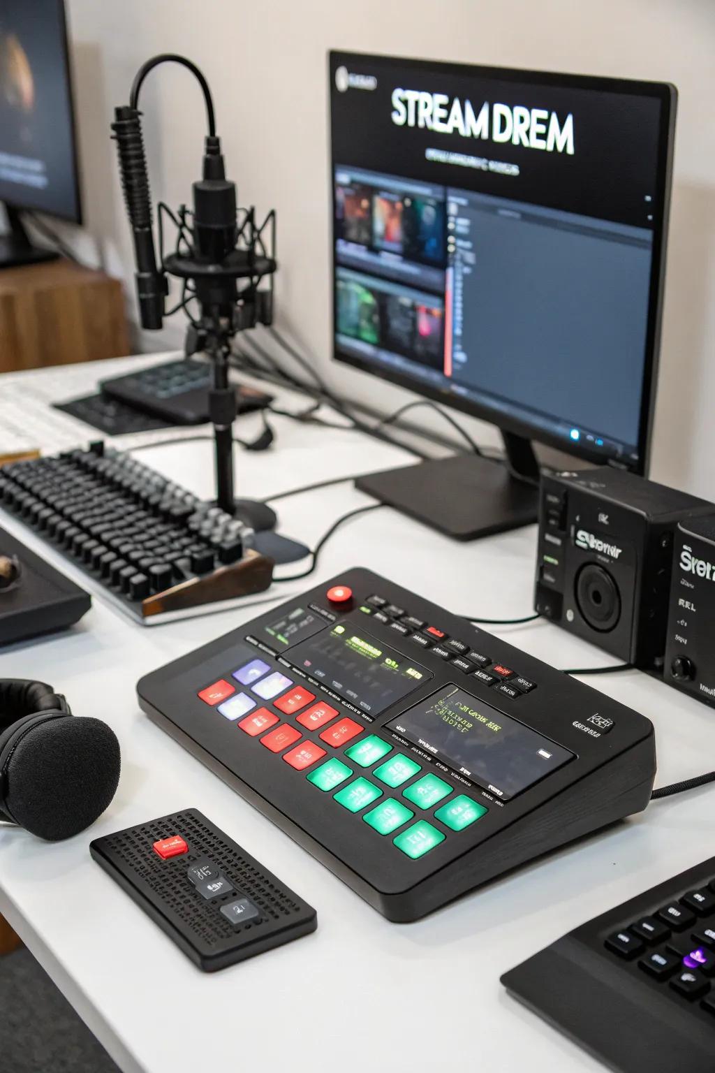 Stay in command of your stream using a dedicated control deck.