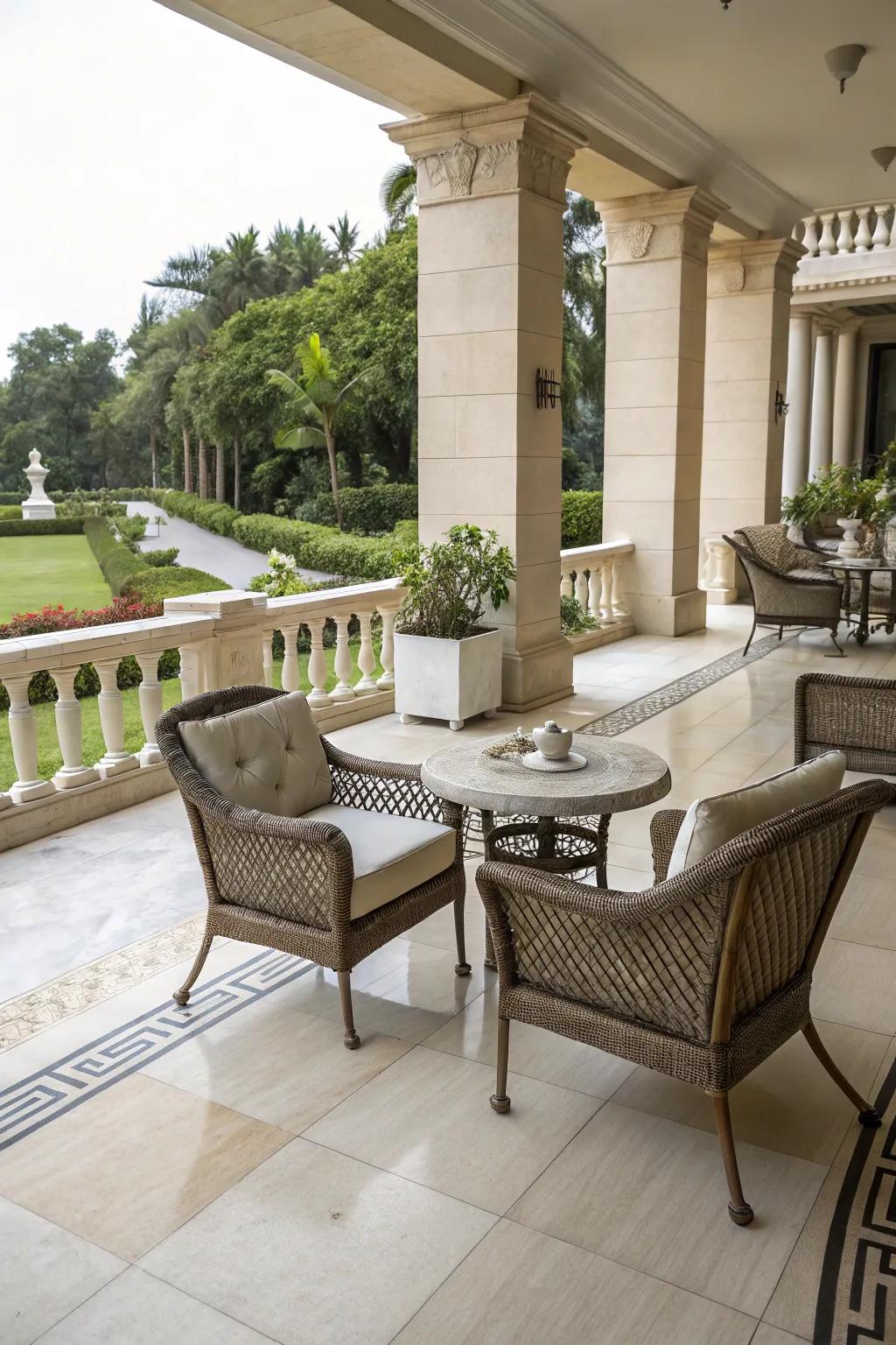 Outdoor furniture settings can enhance your terrace's functionality and style.