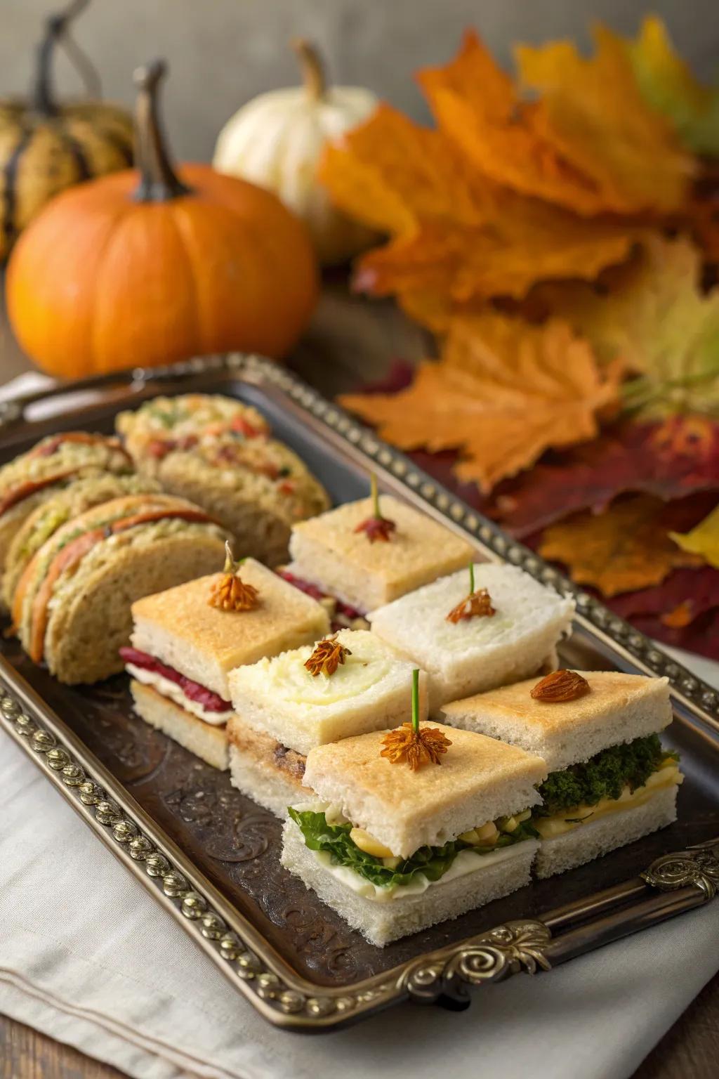 A selection of mini sandwiches perfect for festive grazing.