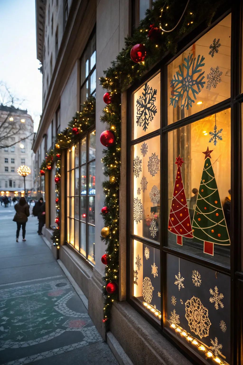 Windows become magical with captivating holiday displays.