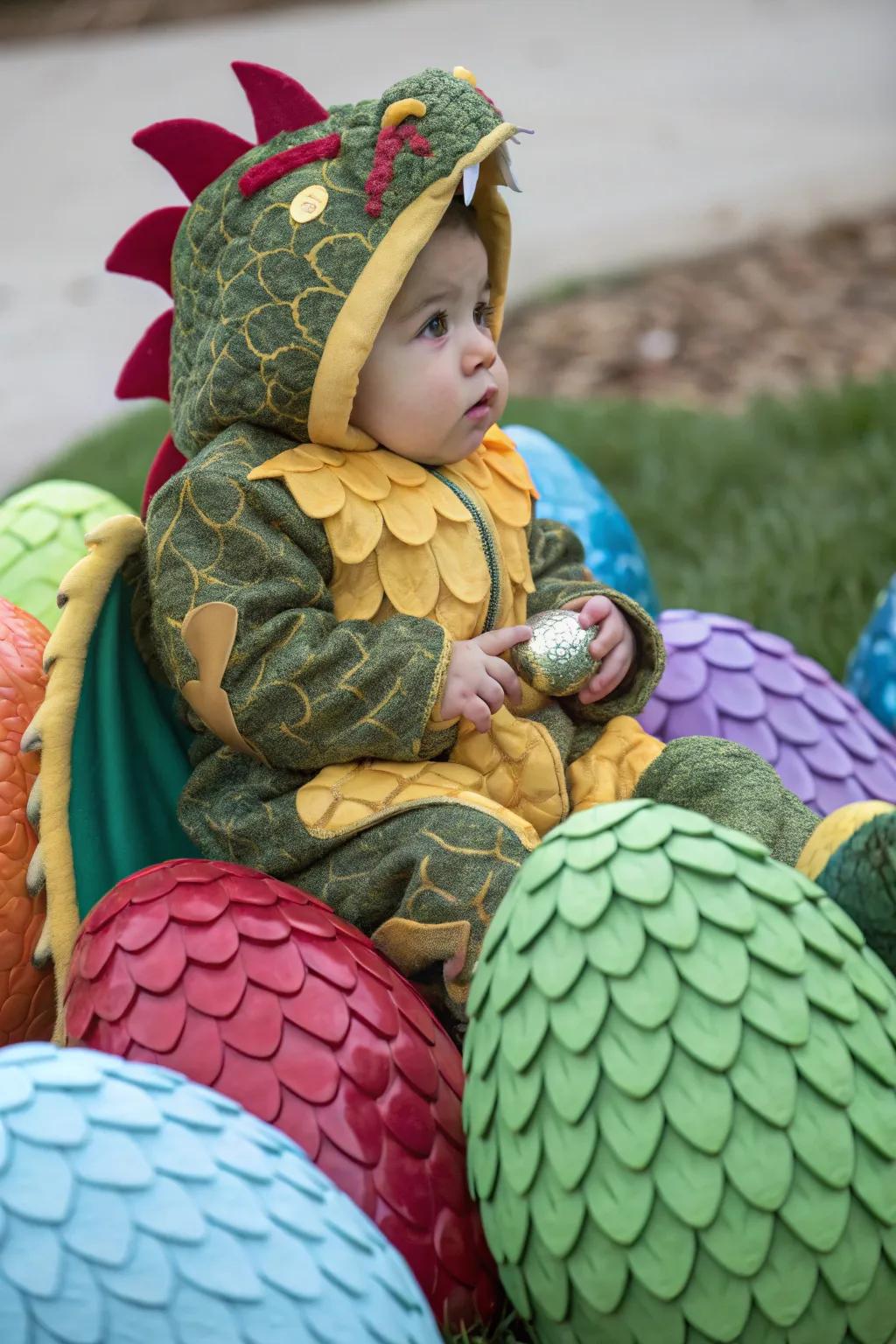 Fiery dragon costume for a little adventurer.