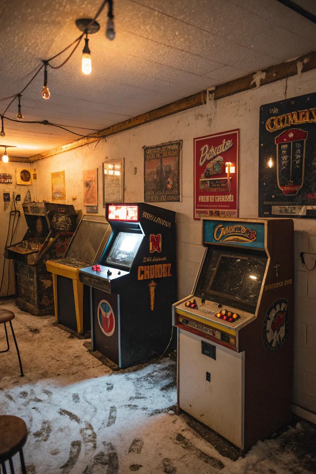 Step back in time with a classic arcade machine corner.