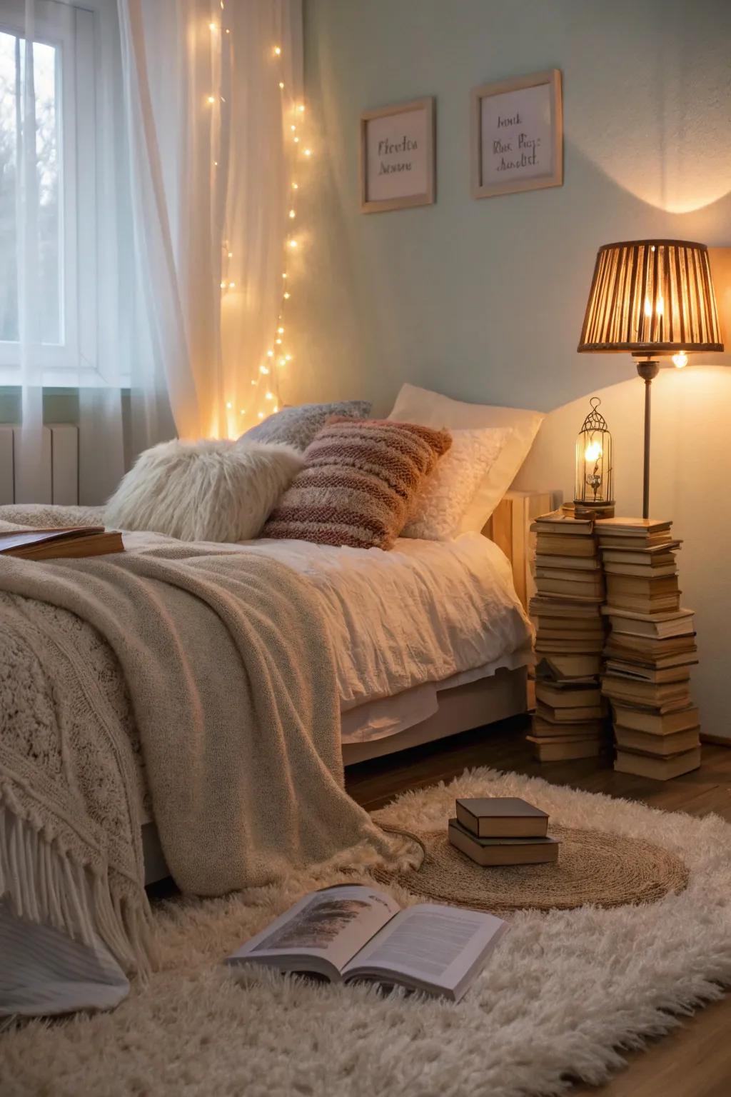 A cozy ambiance may turn your bedroom into a true haven.