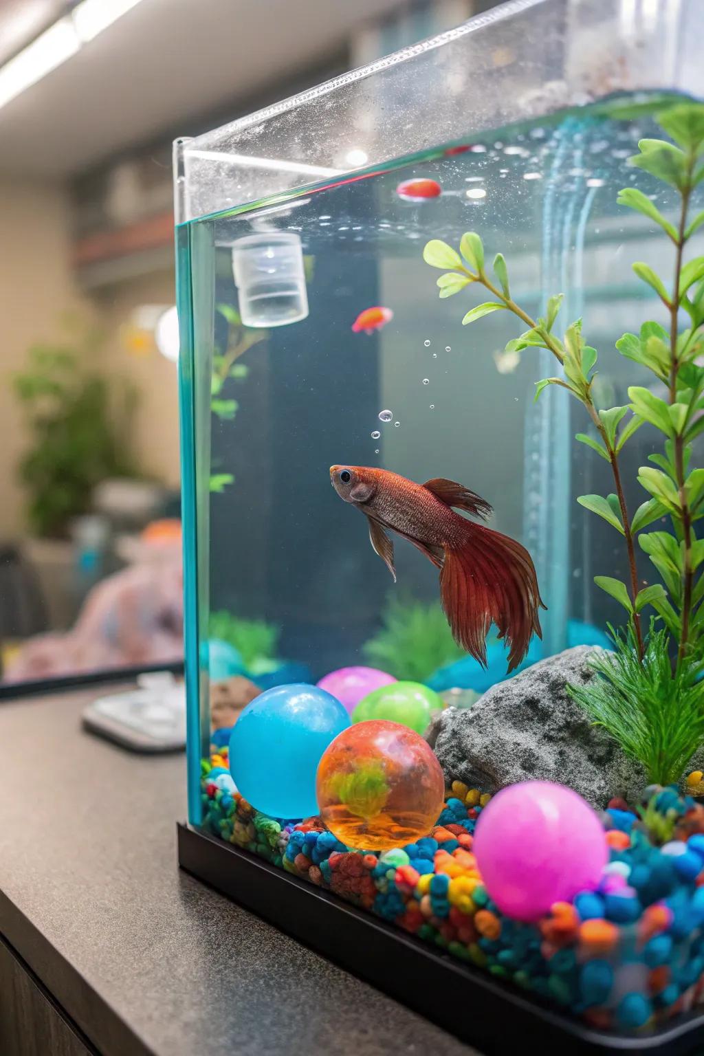 Interactive toys keep your betta engaged and curious.