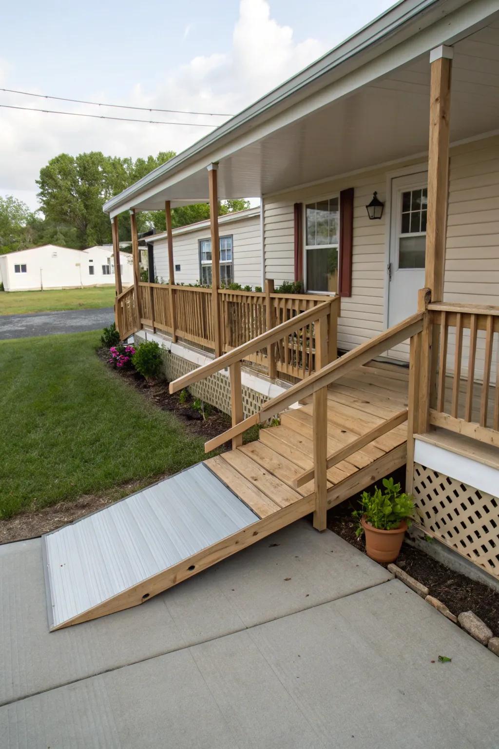 An accessible ramp ensures ease of access for everyone.