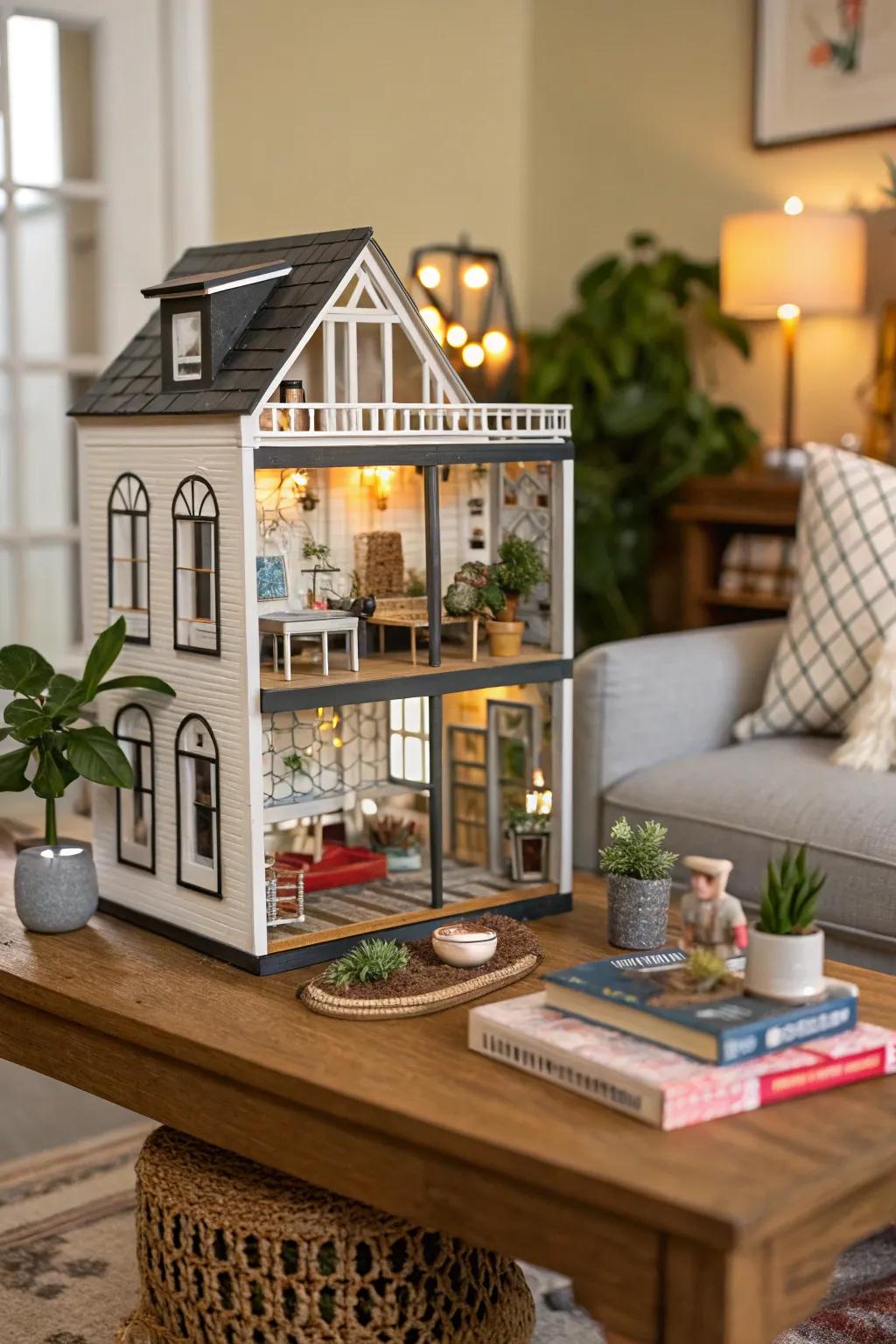 Eclectic styles bring uniqueness to dollhouse displays.