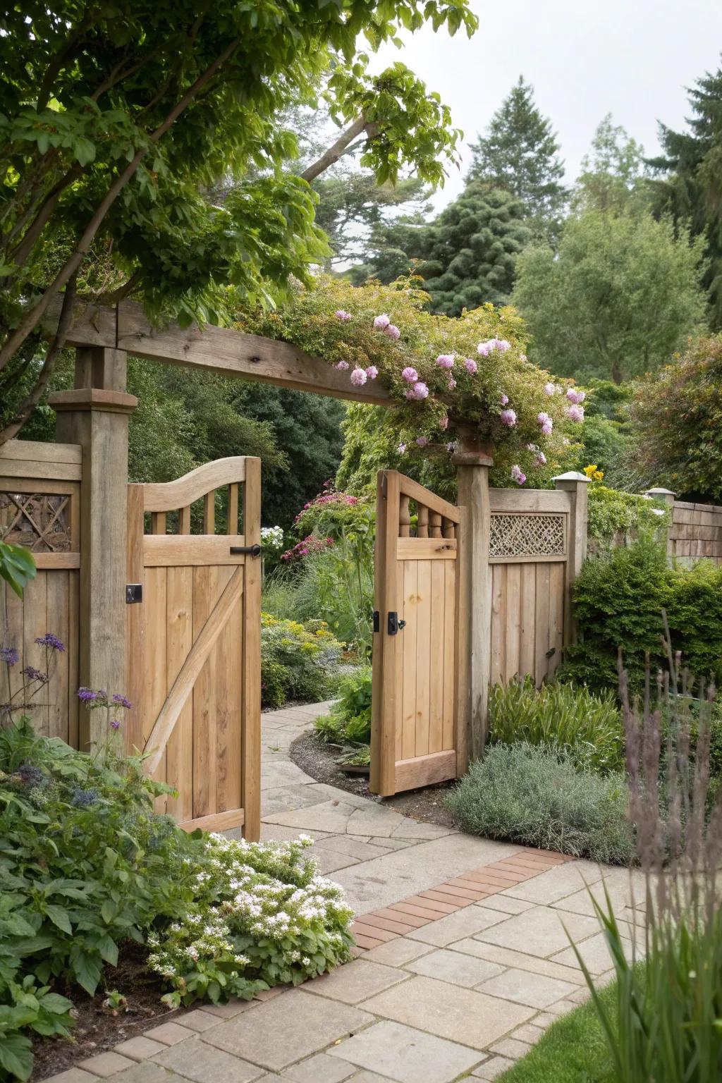 Organic timber palettes offering a seamless transition between home and garden.