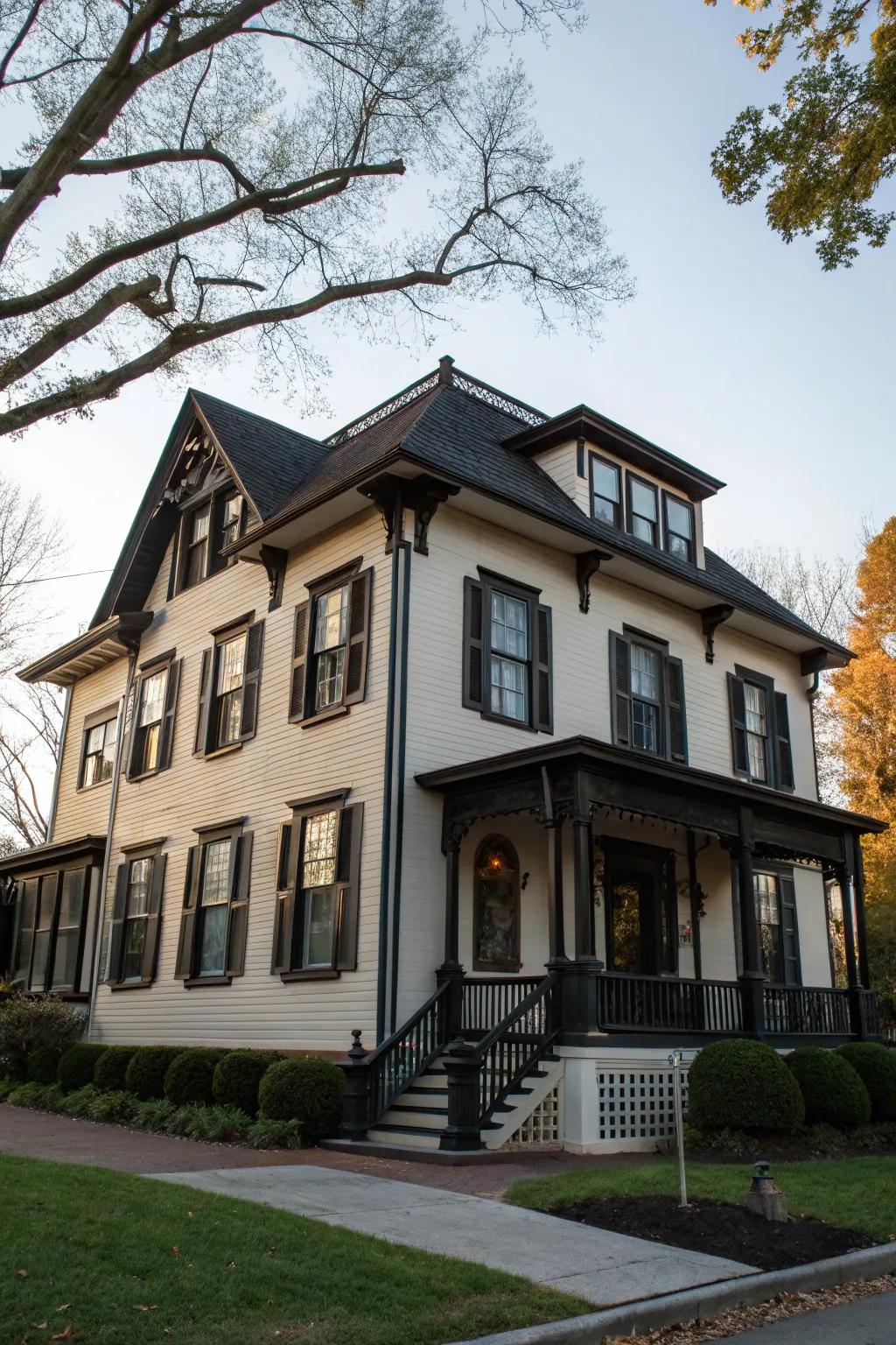 Dark frames instill depth and visual drama into your home's façade.
