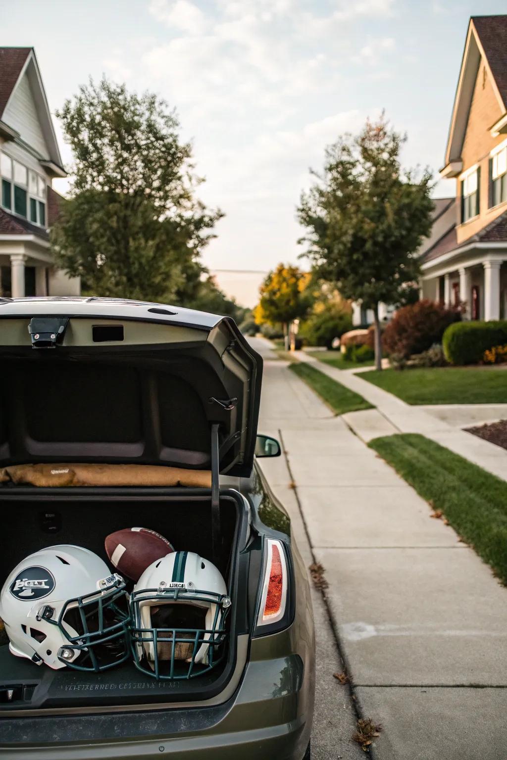 Helmet cutouts create a standout visual effect for your trunk.