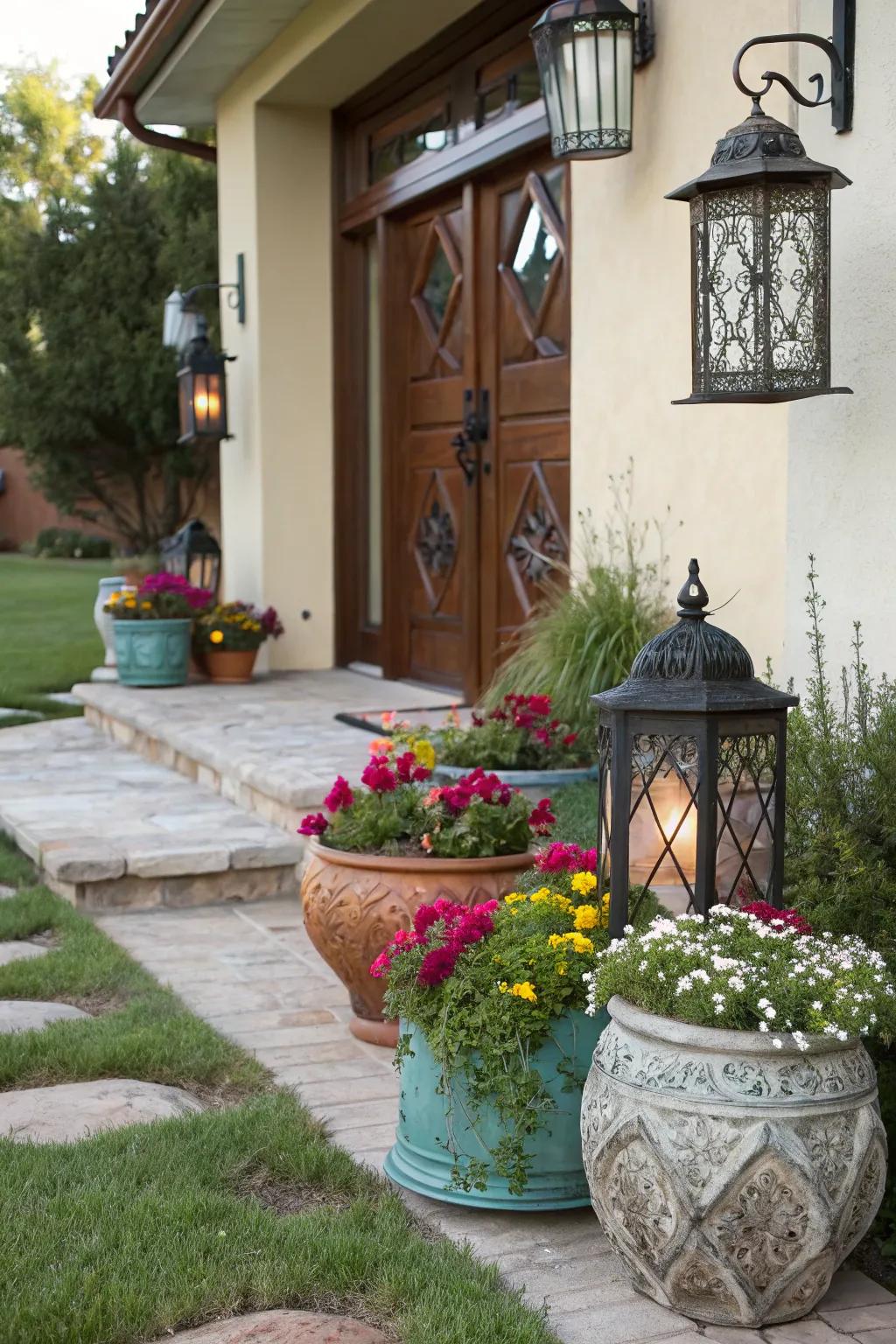 Decorative accents enhance the welcoming feel of the entryway.