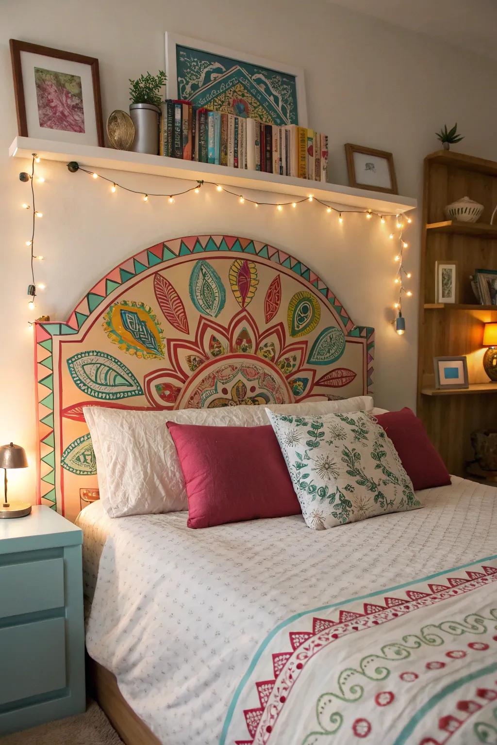 Customize your space with a painted headboard.