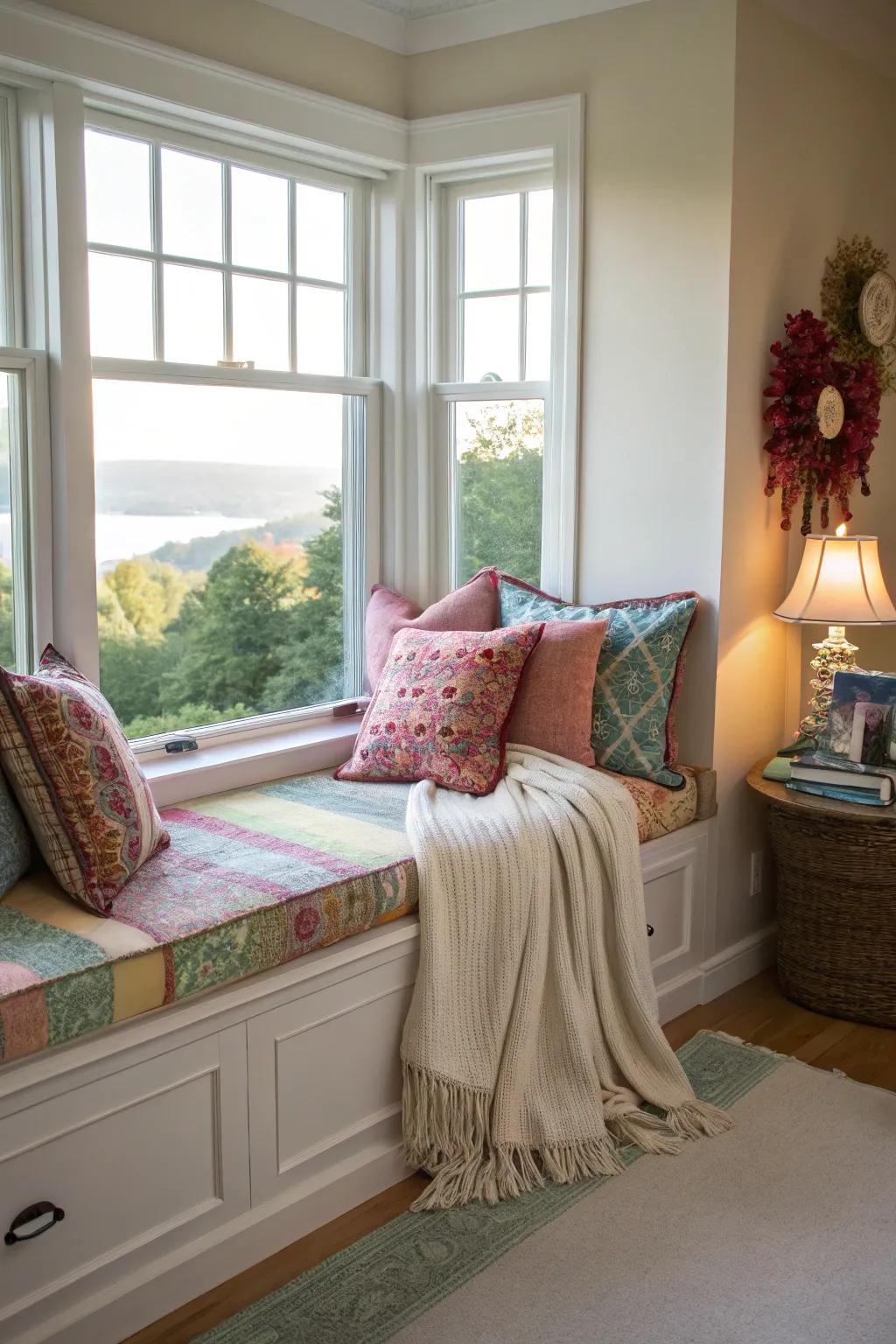 Transform a corner with a cozy window seat.