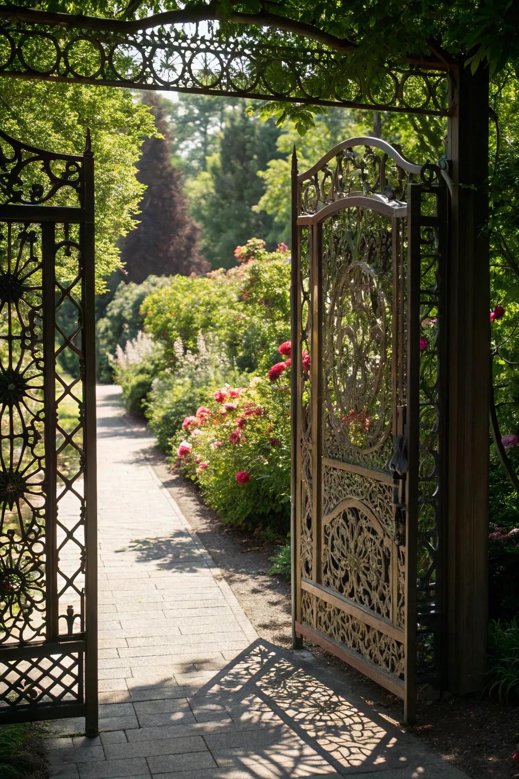 Transform your gateway with an ornamental metallic screen entrance.