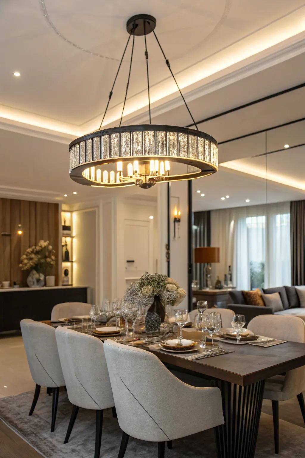 Contemporary chandeliers transform any space.