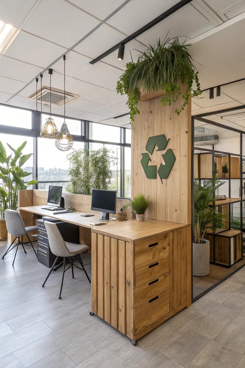 Eco-friendly materials offer a sustainable and stylish choice for office decor.