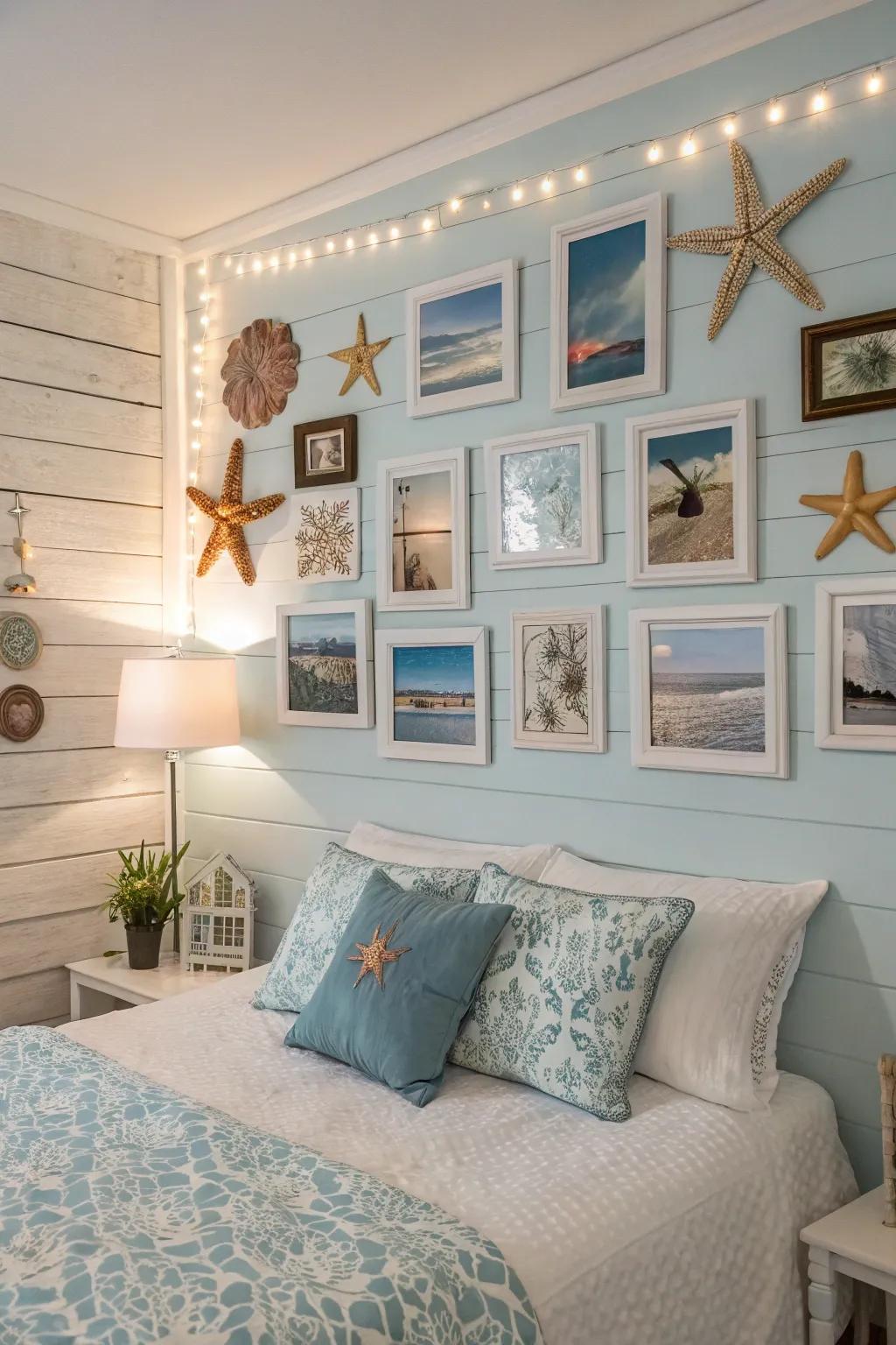 A themed picture wall brings cohesion and style.