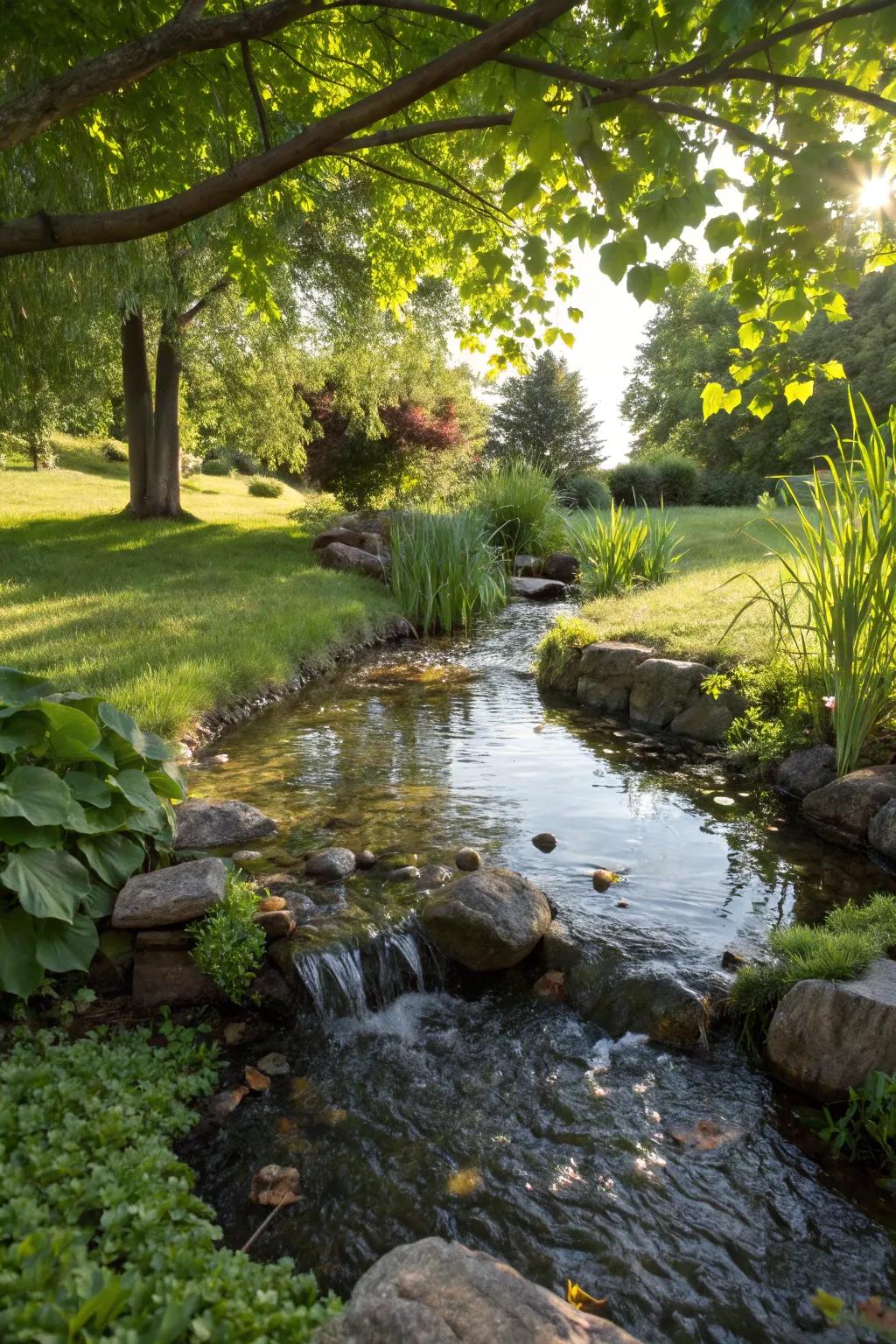 A hidden source adds an element of mystery to your pond stream.