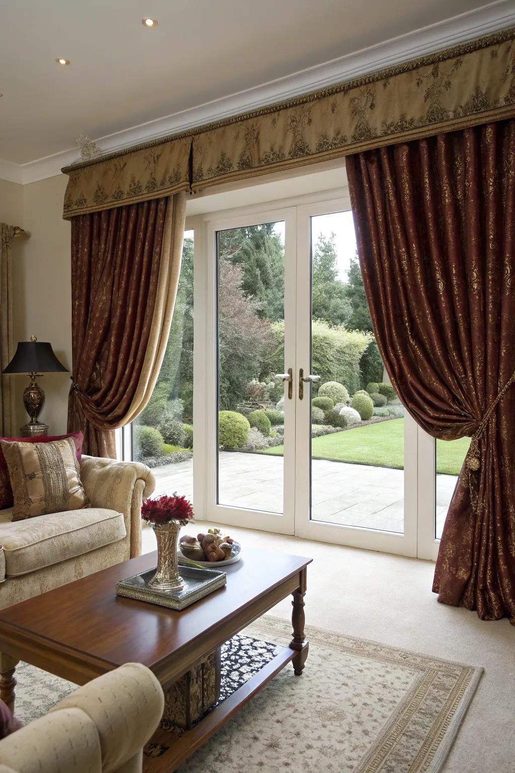 Elevate your space with lavish fabric curtains.