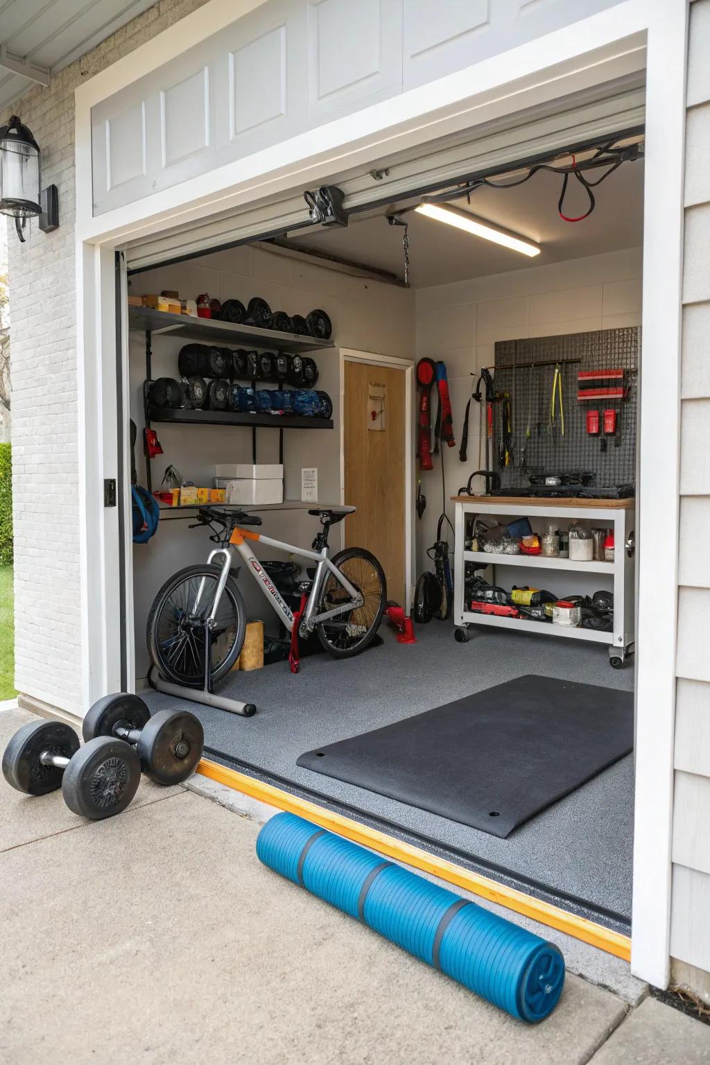 A multipurpose setup enhances the utility of your garage beyond mere storage.