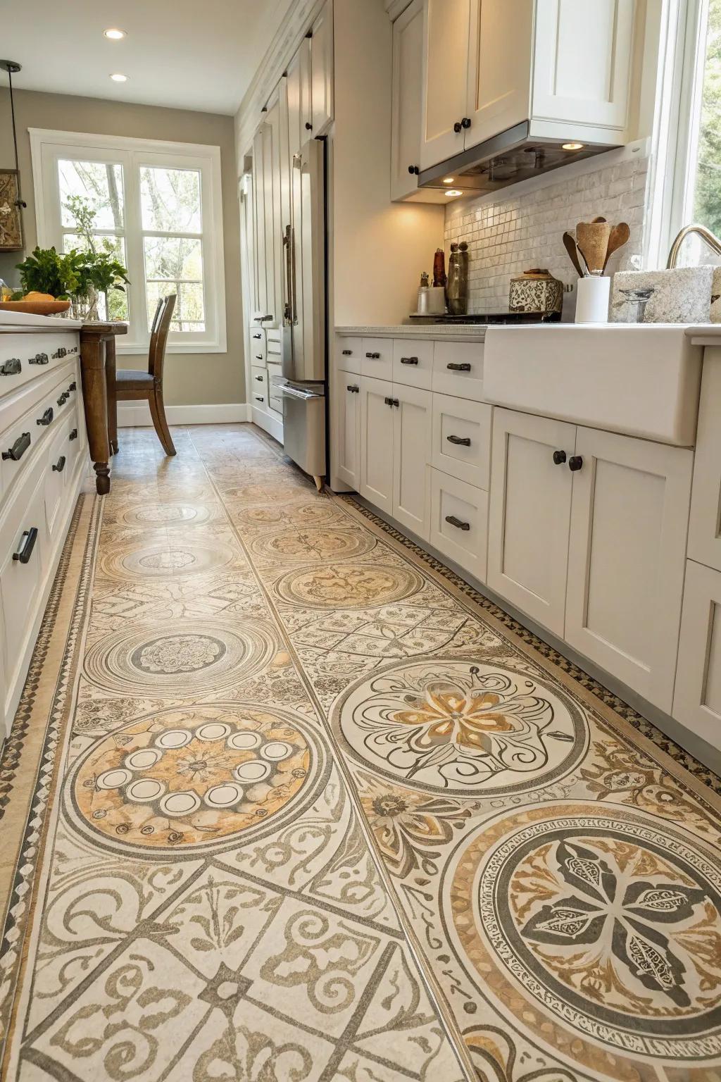 Complex patterns made simple with vinyl flooring.